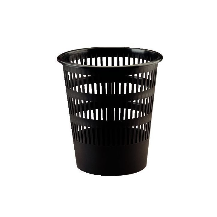 Corbeille a papier plastique ronde ajourée 16L Noir 306R2 FAIBO