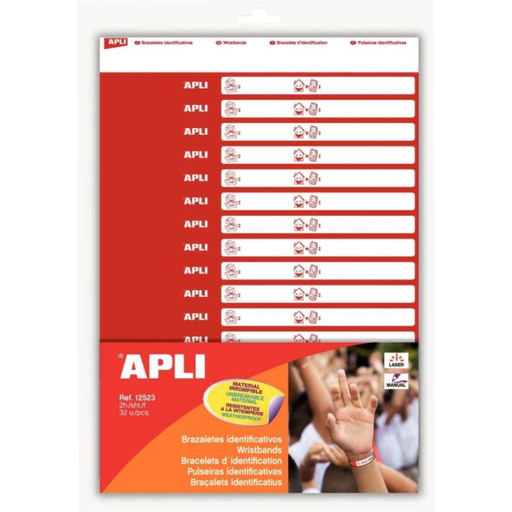 Etui de 32 bracelets d'identification 210x15 mm 12523 AGIPA