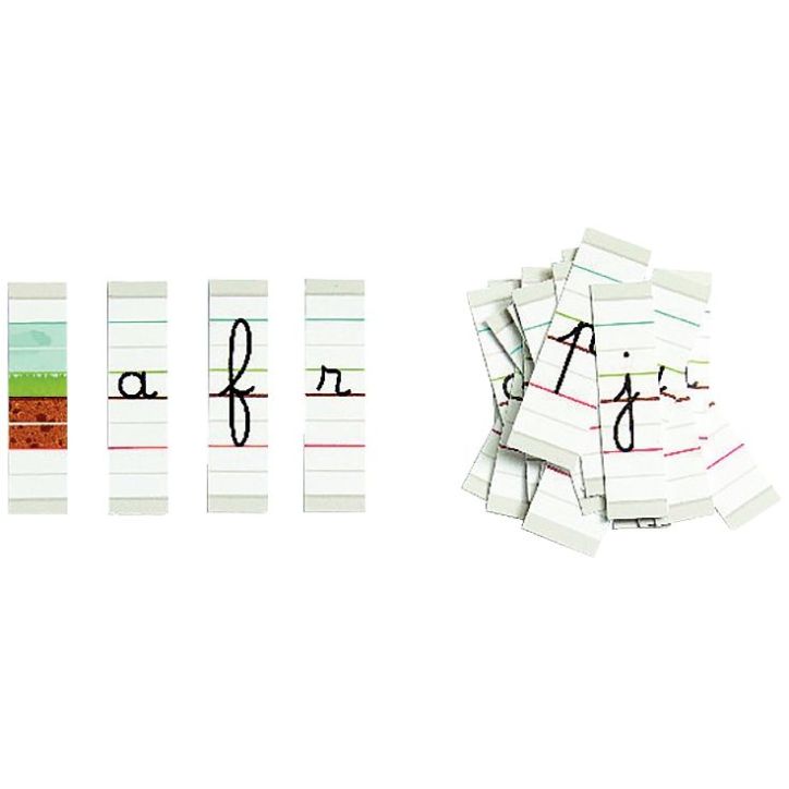 Lot de 6 x 26 lettres cursives lignées magnétiques, petit format 388450 NATHAN