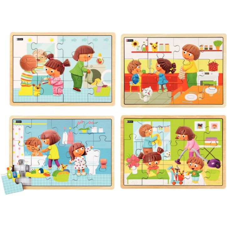 Lot de 4 puzzles Tout propre! NATHAN 387175 NATHAN