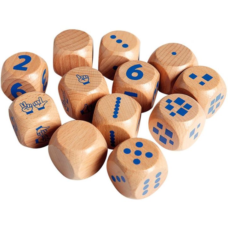 Lot de 12 dès de 1 a 6 224077/000979510 NATHAN