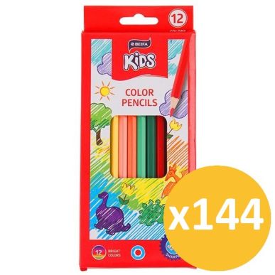 Pack scolaire remisé 144 étuis de 12 crayons de couleur