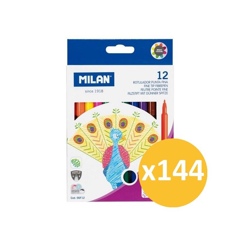 Pack scolaire remisé 144 étuis de 12 feutres fins MILAN Pack scolaire remisé 144 étuis de 12 feutres fins MILAN