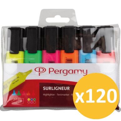 Pack scolaire remisé 120 étuis 6 surligneurs universels assortis