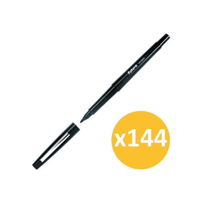 Pack scolaire remisé 144 stylos feutre moyen nylon noir FUTURA