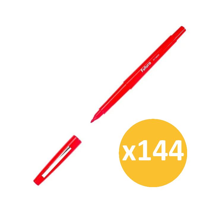 Pack scolaire remisé 144 stylos feutre moyen nylon rouge FUTURA