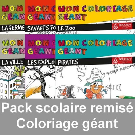 Pack scolaire remisé 6 coloriages géants BOUCHUT