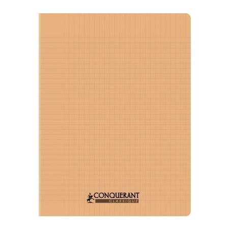 Achetez Piqûre 96 pages CONQUERANT, 17x22 cm, seyès, couv PP abricot 100902113 CONQUERANT HAMELIN ..