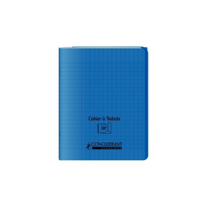 Piqûre 96 pages couverture polypropylène avec 2 rabats format 17x22 cm seyes coloris bleu 400103928 HAMELIN