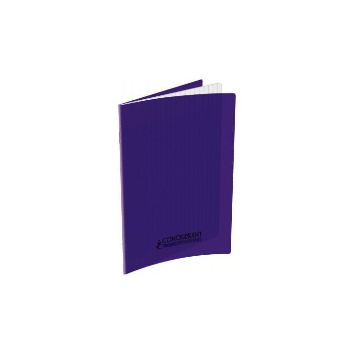 Piqûre 60 pages 17x22 cm seyès 90g couverture en polypropylène violet 100105475 HAMELIN