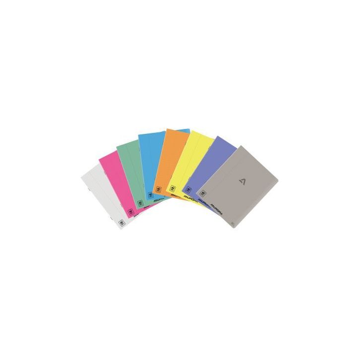 Cahier piqué AURORA 72 pages 80g, format A5 quadrillé 5x5, couverture PP coloris assortis 136PPQ5 AURORA