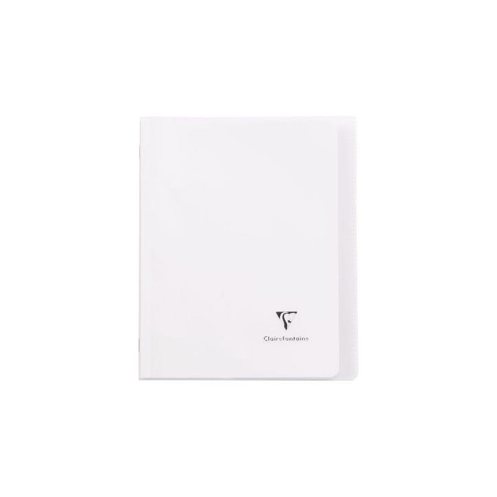 Piqûre 96 pages 17x22 cm KOVERBOOK, seyès 90g, couverture en polypropylène, incolore 951420C CLAIREFONTAINE