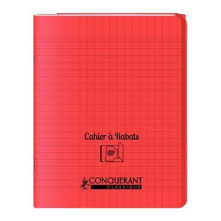 Achetez Piqûre 48 pages couverture polypropylène avec 2 rabats format 17x22 cm seyes coloris rouge..