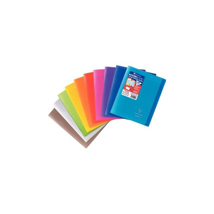 Piqûre 96 pages KOVERBOOK, format 17x22 cm, seyès 90g, couverture polypropylène coloris assortis 951401C KO(...)