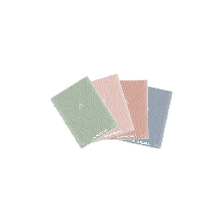 Cahier piqué AURORA 72 pages 80g, format A4, quadrillé 10x10 36Q10 AURORA
