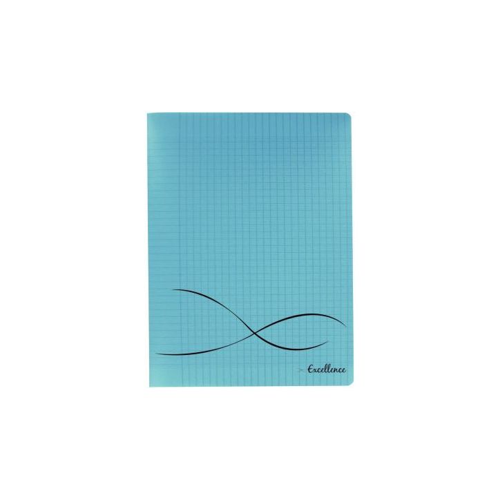 CONQUERANT C9 Cahier piqûre 21x29,7cm 96 pages 90g grands carreaux Séyès. Couverture polypropylène Bleu