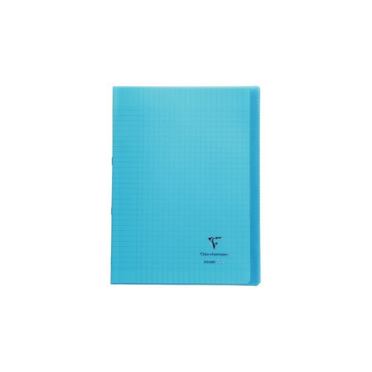 Piqûre 96 pages 21x29,7 cm KOVERBOOK, seyès 90g, couverture en polypropylène, bleu 971402C CLAIREFONTAINE