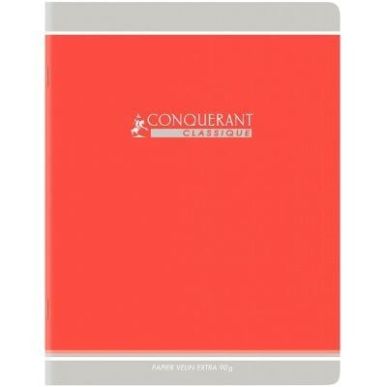 Achetez Cahier piqué 96 pages, format 24x32 cm, seyès, papier 90g, rouge 400164240 CONQUERANT HAME..
