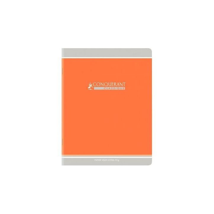 Cahier piqué 96 pages, format 24x32 cm, seyès, papier 90g, orange 400164242 CONQUERANT HAMELIN