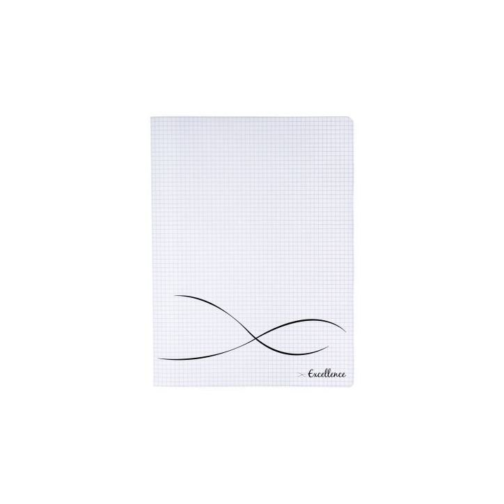 CONQUERANT C9 Cahier piqûre 24x32cm 96 pages 90g quadrillé 5x5. Couverture polypropylène incolore