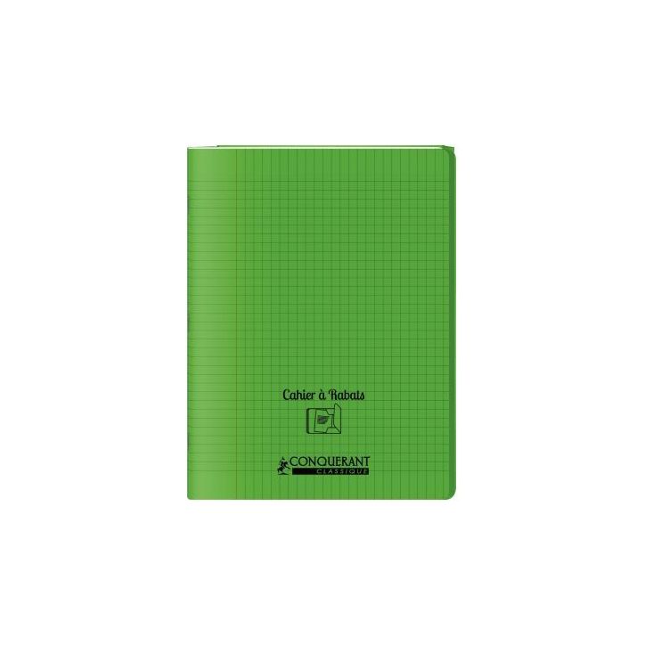 Piqûre 48 pages couverture polypropylène avec 2 rabats format 24x32 cm seyes vert 400104017 HAMELIN