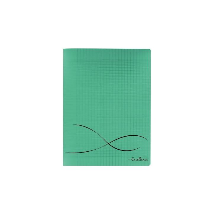 CONQUERANT C9 Cahier piqûre 24x32cm 48 pages 90g grands carreaux Séyès. Couverture polypropylène Vert