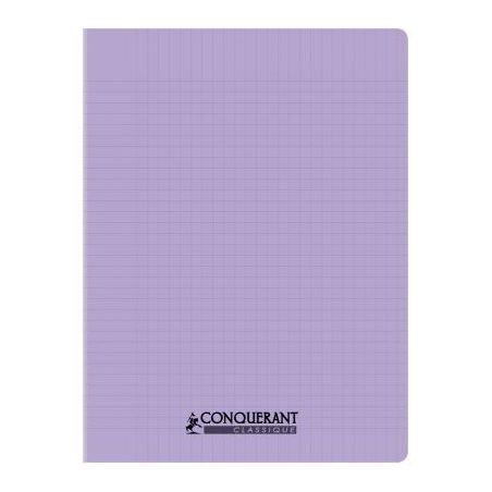Achetez Piqûre 96 pages CONQUERANT, 24x32 cm, seyès, couv PP lilas 100902185 CONQUERANT HAMELIN pa..