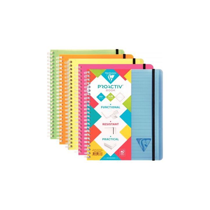 Cahier-trieur à  reliure intégrale PROACTIV'BOOK LINICOLOR, 180 pages, format A5+, ligné 328776C CLAIREFONTA