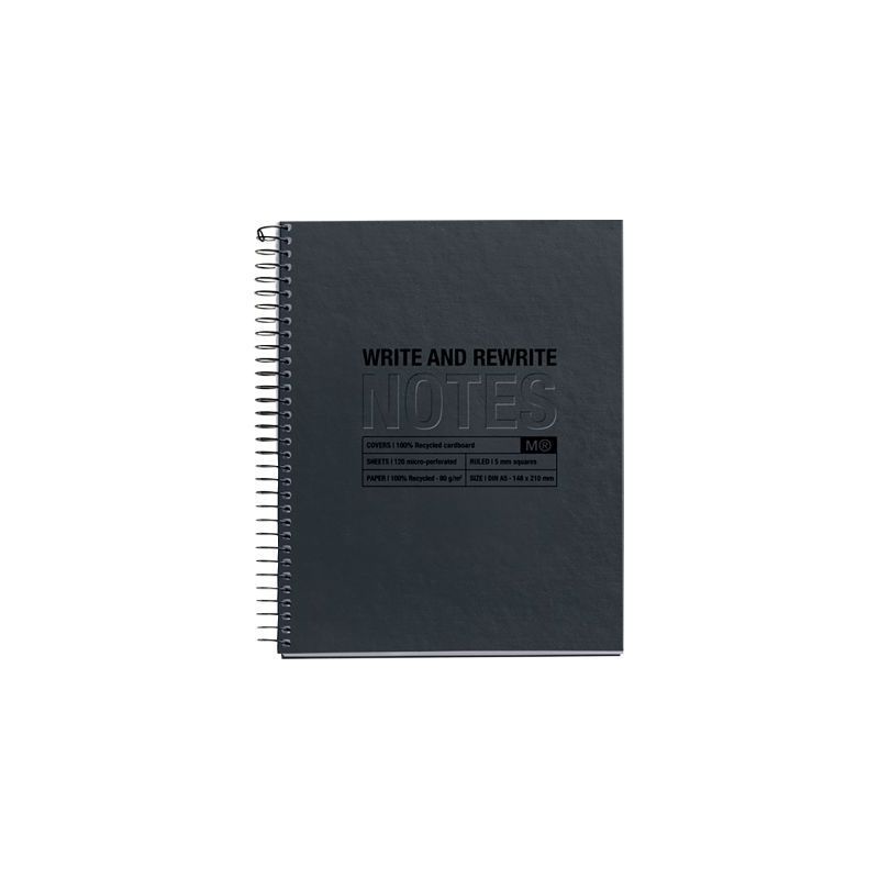 Achetez NOTEBOOK MIQUELRIUS format A5, 120 feuilles 80g, quadrillé 5x5, couverture carton recyclé ..