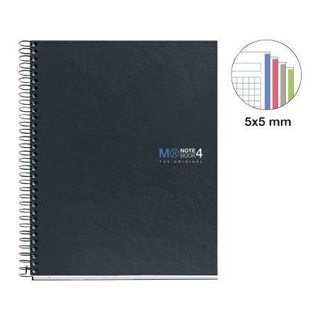 Achetez NOTEBOOK MIQUELRIUS format A5, 160 feuilles 70g, quadrillé 5x5, couverture carton rigide gr..