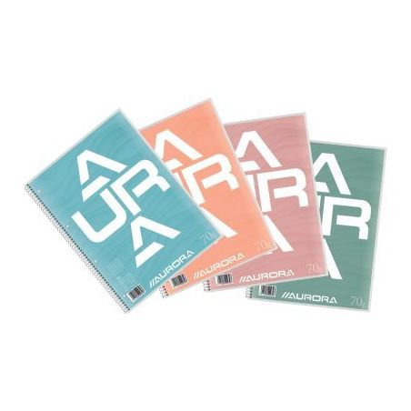 Achetez Cahier spiralé 160 pages perforées 70g, format A4, quadrillé 5x5 129805 AURORA pas cher s..