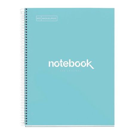 Achetez NOTEBOOK MIQUELRIUS format A4, 80 feuilles 90g, quadrillé 5x5, couverture carton rigide ble..