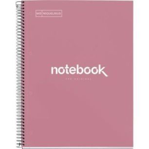 Achetez NOTEBOOK MIQUELRIUS format A4, 80 feuilles 90g, quadrillé 5x5, couverture carton rigide ros..