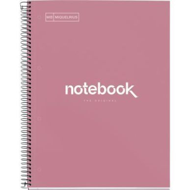 Achetez NOTEBOOK MIQUELRIUS format A4, 80 feuilles 90g, quadrillé 5x5, couverture carton rigide ros..