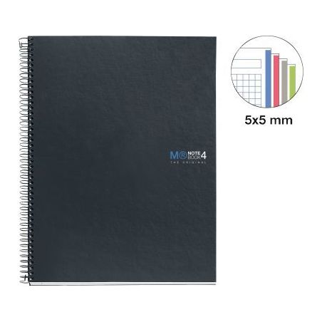 Achetez NOTEBOOK MIQUELRIUS format A4, 160 feuilles 70g, quadrillé 5x5, couverture carton rigide gr..
