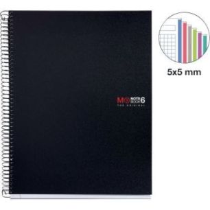 Achetez NOTEBOOK MIQUELRIUS format A4, 150 feuilles 70g, quadrillé 5x5, couverture PP noir MR2824 M..
