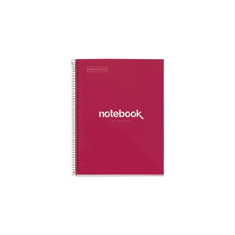 Achetez NOTEBOOK MIQUELRIUS format A4, 80 feuilles 90g, quadrillé 5x5, couverture carton rigide rou..