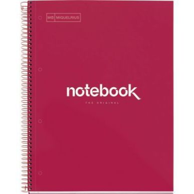 Achetez NOTEBOOK MIQUELRIUS format A4, 80 feuilles 90g, quadrillé 5x5, couverture carton rigide rou..