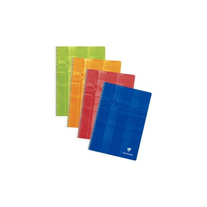 CLAIREFONTAINE Cahier reliure spirale 21x29,7 cm 100 pages grands carreaux papier 90g