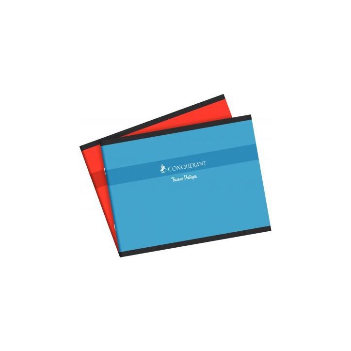 Cahier de travaux pratiques piqué 32 pages, format 22x17 cm à  l'italienne, papier 70g uni blanc 100102193 HA