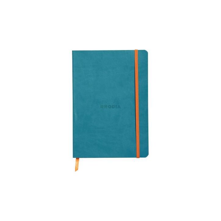 Carnet RHODIARAMA format A5 160 pages, ligné, couverture souple en simili cuir, bleu turquoise 117407C RHODIA(...)
