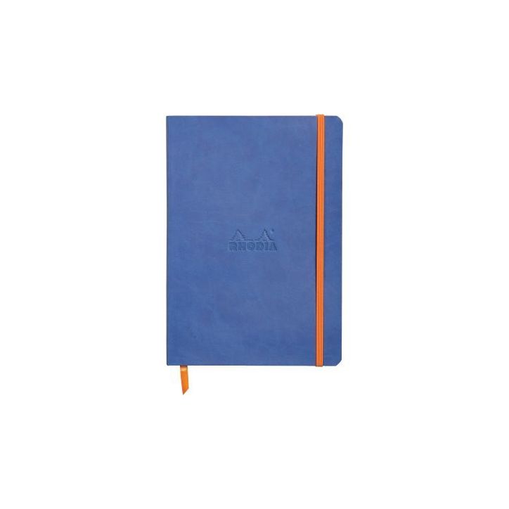 Carnet 160 pages RHODIARAMA format A5, 5x5, couverture souple en simili cuir, bleu saphir 117822C RHODIARAMA C(...)