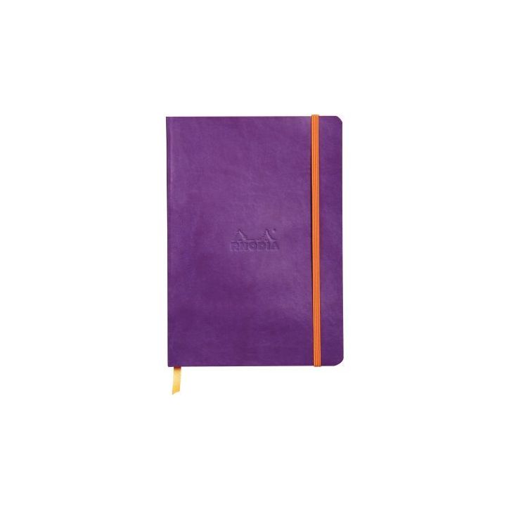 Carnet RHODIARAMA format A5 160 pages, ligné, couverture souple en simili cuir, violet 117410C RHODIARAMA CLA(...)