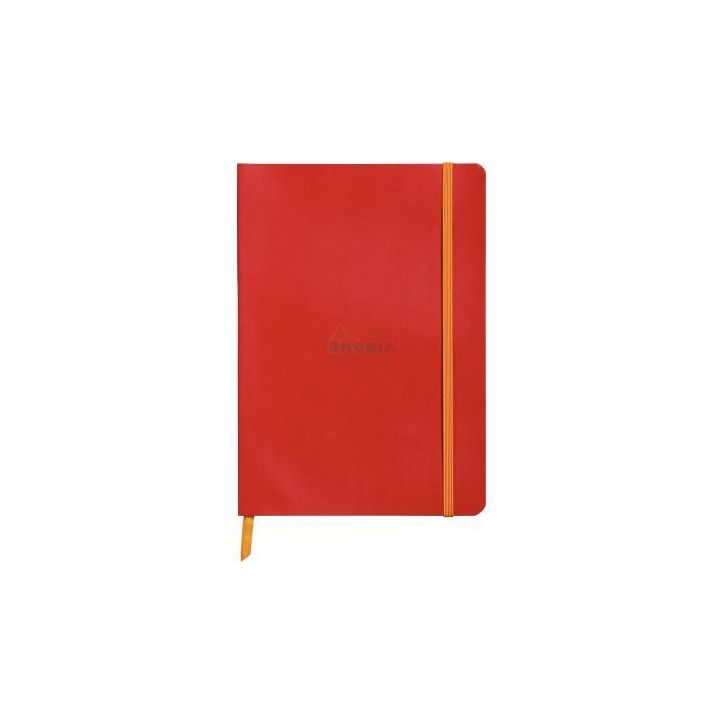 Carnet RHODIARAMA format A5 160 pages, ligné, couverture souple en simili cuir, rouge coquelicot 117413C RHOD(...)
