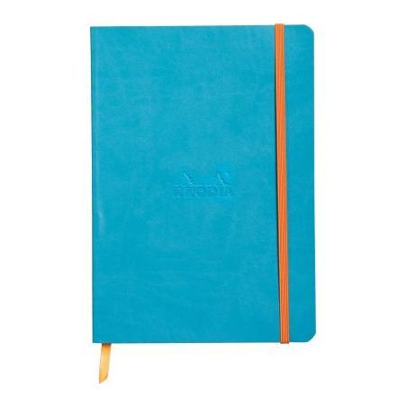 Achetez Carnet 160 pages RHODIARAMA format A5, 5x5, couverture souple en simili cuir, bleu turquoise..