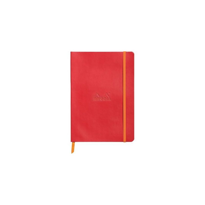 Achetez Carnet 160 pages RHODIARAMA format A5, 5x5, couverture souple en simili cuir, rouge coquelic..