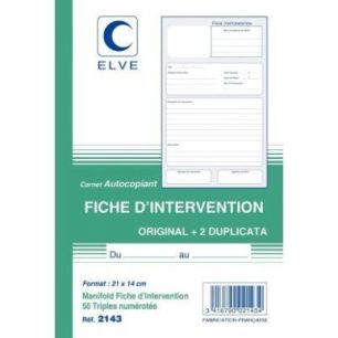 Achetez Manifold Fiche d'intervention 50 triplicatas 2143 LEBON & VERNAY pas cher sur Ma Rentrée Sc..