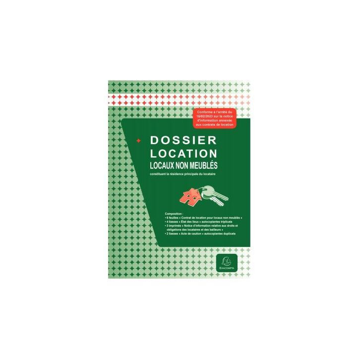 Paquet de 5 dossiers de contrats de location locaux non meublés 44E EXACOMPTA