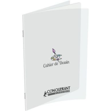 Achetez Cahier de dessin 32 pages 17x22 cm uni 90g, couverture en polypropylène incolore 400002786 ..