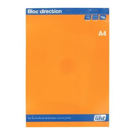 Achetez Bloc 70g agrafé en tête 160 pages petits carreaux 5x5 grand format A4 21 x 29,7 cm pas che..
